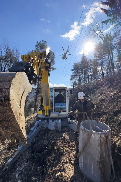 Betonaža temeljev daljnovoda