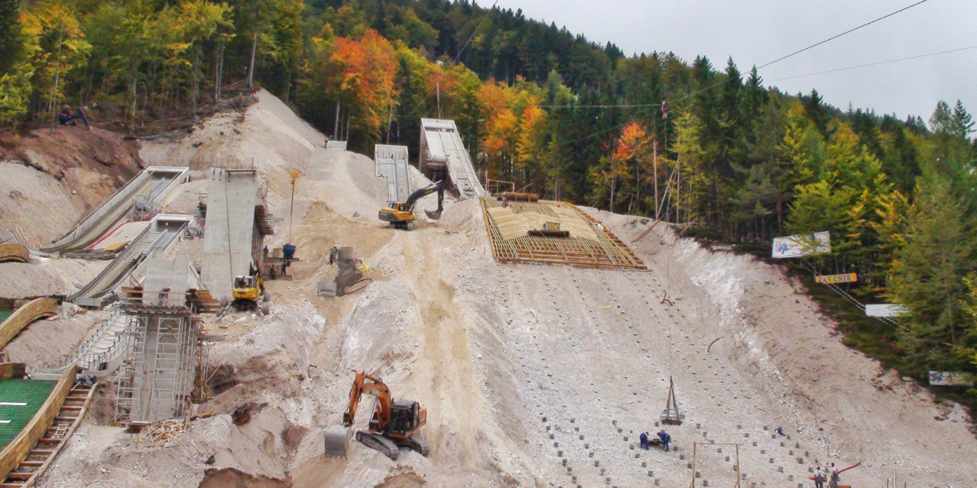 We contributed to the construction of ski jumping hills at the Planica Nordic Centre